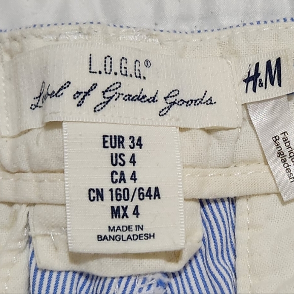 H&M BLUE STRIPE SHORTS SIZE 4 - Picture 12 of 15